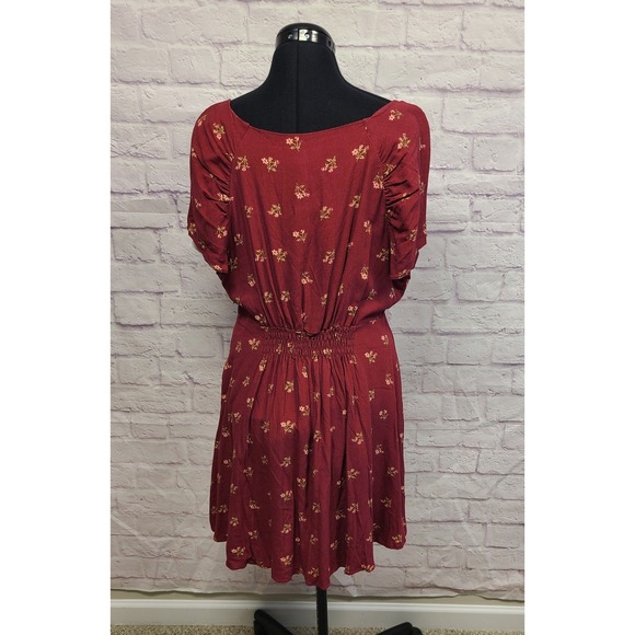 Free People Women's Everyone's Favorite Mini Dress in Floral Red LG MSRP $168 - Picture 4 of 12